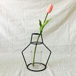 Portapiante con cornice in vaso di fiori in ferro nero, decorazione della casa del caffè al coperto, dimensioni: 15 cm x 18 cm