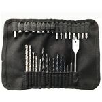 Set di punte per trapano e cacciavite 31 in1 Set di punte per trapano per legno piatto per lavorazione del legno con paletta industriale con borsa portatile