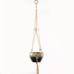 P008 Tipo Macrame Vasi da fiori appesi Decorazione per interni Supporto per piante da esterno per fioriera intrecciata per esterni