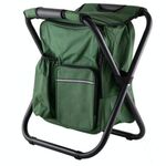 Sedia da campeggio pieghevole portatile da esterno Sedia da spiaggia leggera da pesca Sedia pieghevole in tubo di acciaio inossidabile con borsa per il ghiaccio (verde)