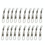 20 connettori da pesca 6# 4,2 cm girevoli con anello elastico di sicurezza