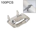 100 PCS 19,05 mm 304 in acciaio inossidabile con chiusura a cravatta, fibbia a fascio avvolto con cavo