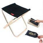 Sgabello pieghevole per barbecue da pesca in lega di alluminio portatile CLS, dimensioni: 24,8 * 22,5 * 27 cm (nero)