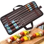 Set da 7 pezzi con manico in legno ambientale a forma di U.