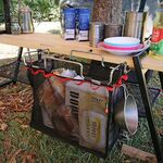 Outdoor Picnic Camping Foldable Mesh Basket Staffa in metallo Porta pentole Organizer Rack