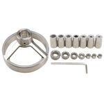 Guida per trapano 16 in 1 Maschera per foro tascabile verticale 5/6/7/8/9/10 / 12mm Localizzatore di fori per punte da trapano Kit maschera per lavorazione del legno in acciaio inossidabile