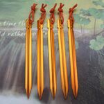 Accessori per tende da viaggio per esterni con chiodo per tende in lega di alluminio da 5 pezzi con corda, lunghezza: 18 cm (giallo)