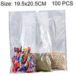 Confezione sottovuoto per alimenti da 100 pezzi Sacchetto di plastica trasparente Sacchetto per alimenti in nylon, dimensioni: 19,5 cm x 20,5 cm