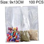 100 PCS Confezionamento sottovuoto per alimenti Sacchetto di plastica trasparente Borsa per alimenti in nylon, dimensioni: 9 cm x 13 cm