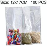 100 PCS Confezionamento sottovuoto per alimenti Sacchetto di plastica trasparente Sacchetto per alimenti in nylon, dimensioni: 12 cm x 17 cm