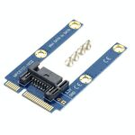Mini PCI-E mSATA SSD a SATA 7 Pin MPCIe Extension Adapter Card (blu)