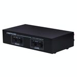 B822 Interruttore altoparlante passivo Amplificatore di potenza a 2 canali Interruttore audio Altoparlante, 2 ingressi e 2 uscite (nero)