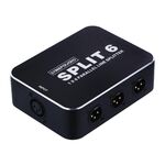 B866 1 distributore parallelo orizzontale diviso XLR, 1 ingresso e 6 uscite (nero)
