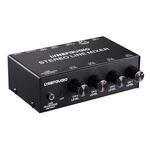 LINEPAUDIO B895 Mixer microfonico stereo a cinque canali con monitoraggio auricolare (nero)