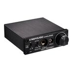 LINEPAUDIO B899 Amplificatore di segnale stereo pre-stadio Booster Amplificatore per cuffie doppia sorgente sonora 2 in 3 out con controllo del volume (nero)