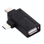 Adattatore USB-C / Type-C maschio + Micro USB maschio a USB 2.0 femmina (nero)