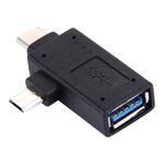 Adattatore USB-C / Type-C maschio + Micro USB maschio a USB 3.0 femmina (nero)