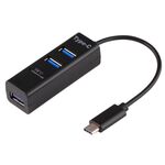 2 in 1 USB 3.1 USB-C / Type-C a USB 2.0 COMBO 3 porte HUB + lettore di schede TF (nero)