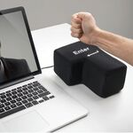 Grande pulsante Invio USB Computer Desktop Cuscino Sfiato creativo Tasto Invio Cuscino mano (nero)