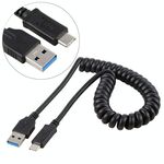 Cavo di prolunga a molla retrattile maschio da USB 3.0 ad alta velocità da 1,5 m a USB-C / Type-C maschio