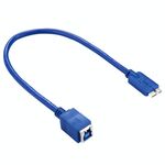 Cavo adattatore da 30 cm USB 3.0 B femmina a Micro B maschio per stampante / disco rigido (blu)