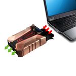 Ice Troll 7 COOLCOLD Portable Notebook Ventola per notebook Turbo Radiator Ventola di raffreddamento ultra silenziosa, AC 220V (Bronzo)