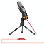 Yanmai SF666 Microfono professionale a condensatore per registrazione audio con supporto per treppiede, lunghezza cavo: 1,3 m, Compatibile con PC e Mac per Live Broadcast Show, KTV, ecc. (Nero)