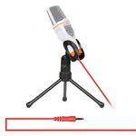 Yanmai SF666 Microfono professionale a condensatore per registrazione audio con supporto per treppiede, lunghezza cavo: 1,3 m, Compatibile con PC e Mac per Live Broadcast Show, KTV, ecc. (Bianco)