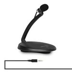 Yanmai SF-911 microfono professionale a condensatore con registrazione audio da 3,5 mm con supporto di base, lunghezza cavo: 1,5 m, Compatibile con PC e Mac per Live Broadcast Show, KTV, ecc. (Nero)