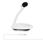 Yanmai SF-911 microfono professionale a condensatore con registrazione audio da 3,5 mm con supporto di base, lunghezza cavo: 1,5 m, Compatibile con PC e Mac per Live Broadcast Show, KTV, ecc. (Bianco)