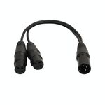 Cavo adattatore connettore audio da 30 cm a 3 pin XLR CANNON 1 maschio a 2 femmine per microfono / apparecchiatura audio (nero)