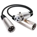 Cavo adattatore per connettore audio da 30 cm a 3 pin XLR CANNON 1 femmina a 2 maschio per microfono / apparecchiatura audio