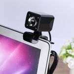 A862 360 gradi rotabile 480P webcam webcam da rete USB con microfono e 4 luci a LED per desktop Skype Computer PC Laptop, lunghezza del cavo: 1,4m