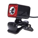 A862 360 gradi rotabile 480P webcam webcam da rete USB con microfono e 4 luci a LED per desktop Skype Computer PC Laptop, lunghezza del cavo: 1,4m