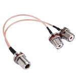 Femmina N da 20 cm con anello impermeabile a 2 x femmina UHF con cavo RG316 ad anello impermeabile