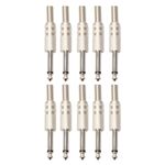 10 PCS 2 Pin 6.5mm Plug Connettore audio in lega di zinco saldato 6.35 Audio Plug