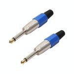 2 PCS 6.35 Connettore audio per microfono mono placcato in oro
