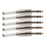 5 PCS 6,35 mm Spina audio in metallo Spina cavo microfono stereo