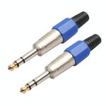 2 PCS 6.35mm Spina audio placcata in oro Spina cavo microfono stereo