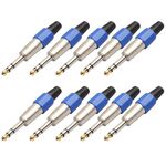 10 PCS 6.35mm Spina audio placcata in oro Spina cavo microfono stereo