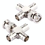2 PCS 1 x connettore BNC maschio a 3 x BNC femmina, tipo a croce