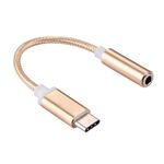 Adattatore audio da USB-C / Type-C maschio a 3,5 mm femmina, Adattatore audio USB-C / Type-C maschio a femmina da 3,5 mm, lunghezza: circa 10 cm (oro)