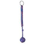 Portachiavi di sopravvivenza con cordino per autodifesa in acciaio con cuscinetto a sfera in acciaio con pugno di scimmia nero (blu rosso)