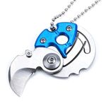 Mini coltello pieghevole portatile da tasca piccolo coltello da sopravvivenza militare all'aperto portachiavi multitool autodifesa (blu)