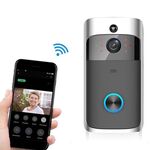 M4 720P Smart WIFI Campanello visivo PIR video a bassissima potenza con 3 slot per batteria, supporto per monitoraggio remoto del telefono cellulare e visione notturna e obiettivo grandangolare da 166 gradi (nero)