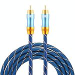 EMK 8mm RCA maschio a 6mm RCA maschio Placcato in oro Spina Cavo coassiale in nylon intrecciato audio per mixer amplificatore altoparlante, lunghezza: 2 m (blu)