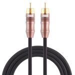 EMK 8mm RCA maschio a 6mm RCA maschio Cavo coassiale audio intrecciato in cotone con spina placcata in oro per mixer amplificatore altoparlante, lunghezza: 2 m (nero)
