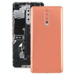 Coperchio posteriore della batteria con obiettivo della fotocamera e tasti laterali per Nokia 8 (arancione)