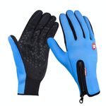 Sport all'aria aperta Escursionismo Guanti invernali in pelle morbida e calda per uomo donna, taglia: XL (blu)