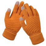 Guanti touch screen invernali Donna Uomo Guanti caldi in maglia elasticizzata Guanti in finta lana addensata (gialli)